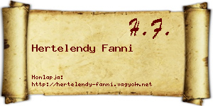 Hertelendy Fanni névjegykártya